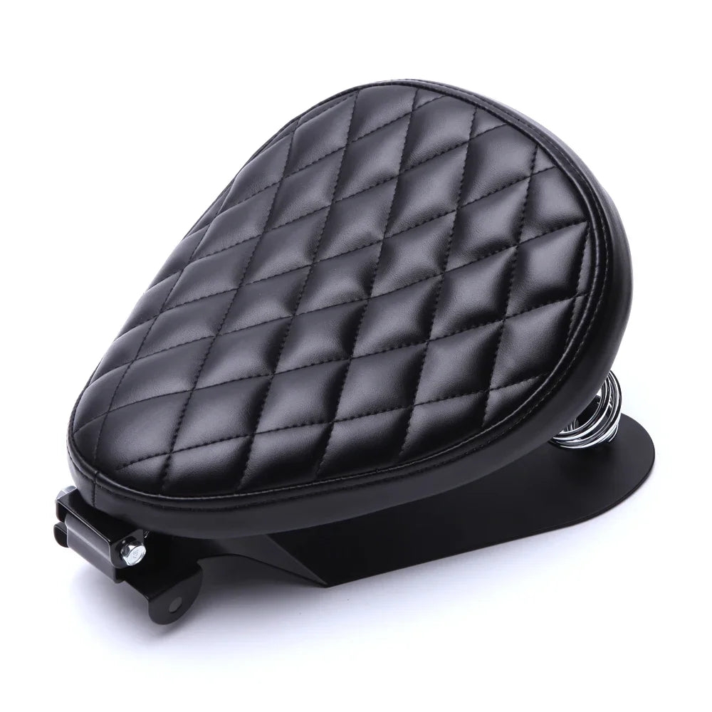 1 SET Motorcycle Retro Leather Solo Seat 3" Spring Bracket For Harley Custom Chopper Sportster Bobber Honda Yamaha Kawasaki