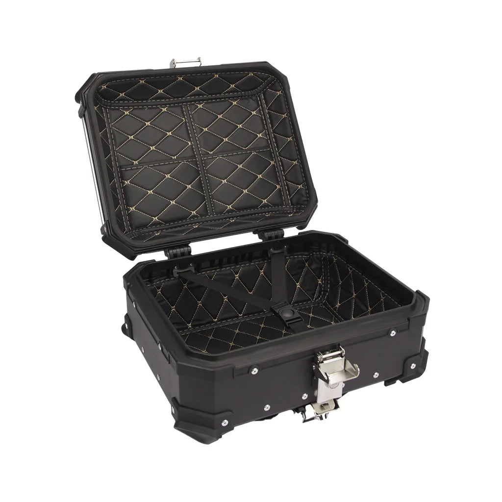 25L Motorcycle Top Case Aluminum Motorcycle Trunk Top Box Luggage Electronic Vehical Storage Box