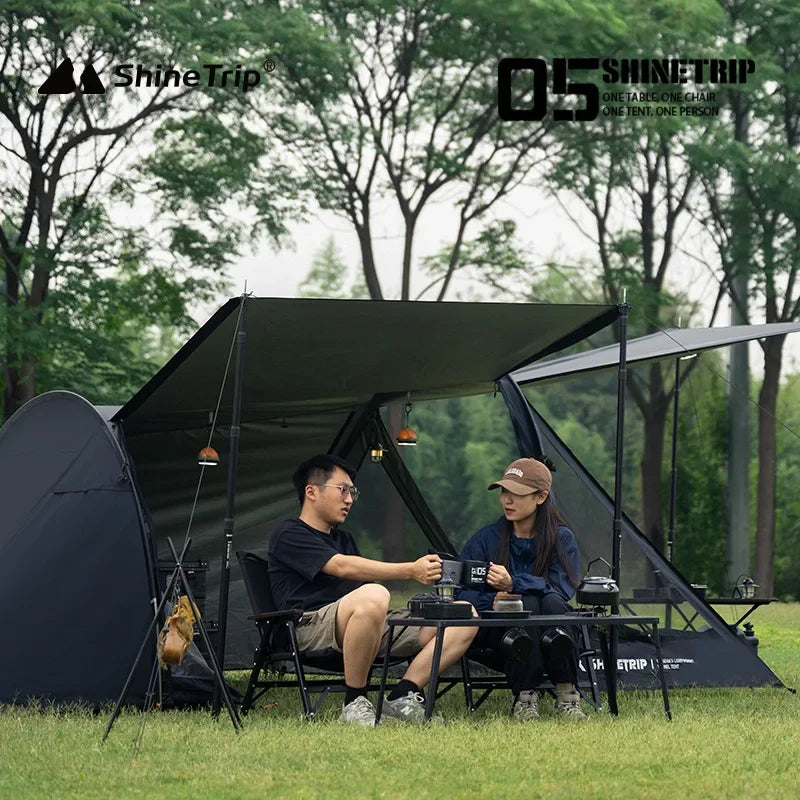 ShineTrip Camping Tent Double Multi Functional Waterproof Sunscreen Large Space Tunnel Tent Motorcycle Camp Travel Skyline Tent