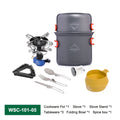 Widesea Camping Gas Stove Tableware Set Portable Gear Tourist Gadgets Kitchen Stuff Cooking Survival Camper Accessories Supplies
