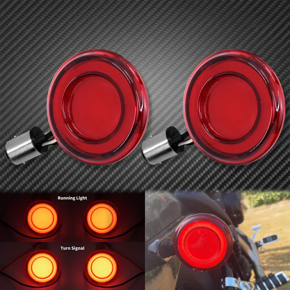1157 Front LED Turn Signal Light 12V Motorcycle Indicator Brake Tail Light Red Amber For Harley Touring Sportster Softail Dyna