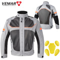 Men Woman Summer Breathable Motorcycle Jacket Night Reflective Motorbike Riding Coat with 5pcs Protective pads M-5XL