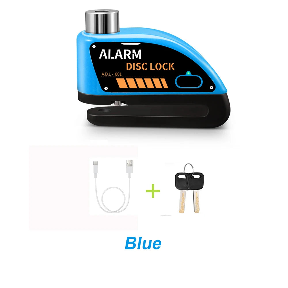 Anchtek Motorcycle Rechargeable Disc Lock Alarm 120db Bicycle Anti-theft Padlock Security Protection Bike Motorbike Accessories