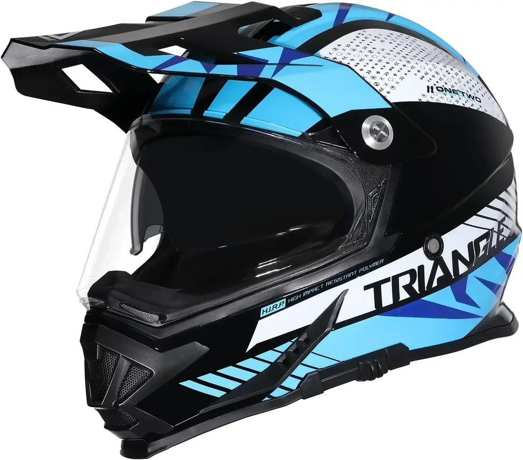 Full Face Motorcross Dirt Bike Helmets Dual Sports Helmet for Man and Women Can Be Installed GOPRO DOT Approved Triangle AH609