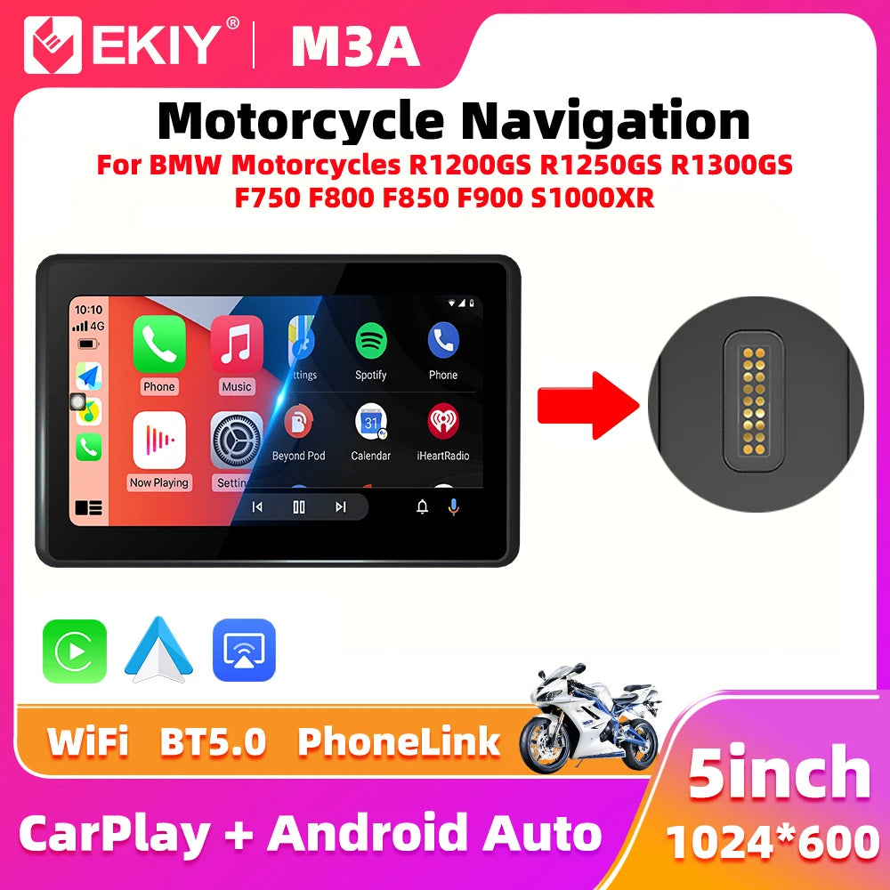 EKIY Special For BMW R1200GS R1250GS R1300GS F800 F850 F900 S1000XR Wireless CarPlay Moto Android Auto GPS Motorcycle Navigation
