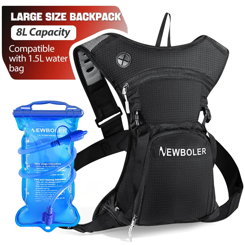 NEWBOLER 8L Motorcycle Cycling Hydration Pack MTB Off Road Motocross Water Backpack Sport Mountain Bike Water Bag