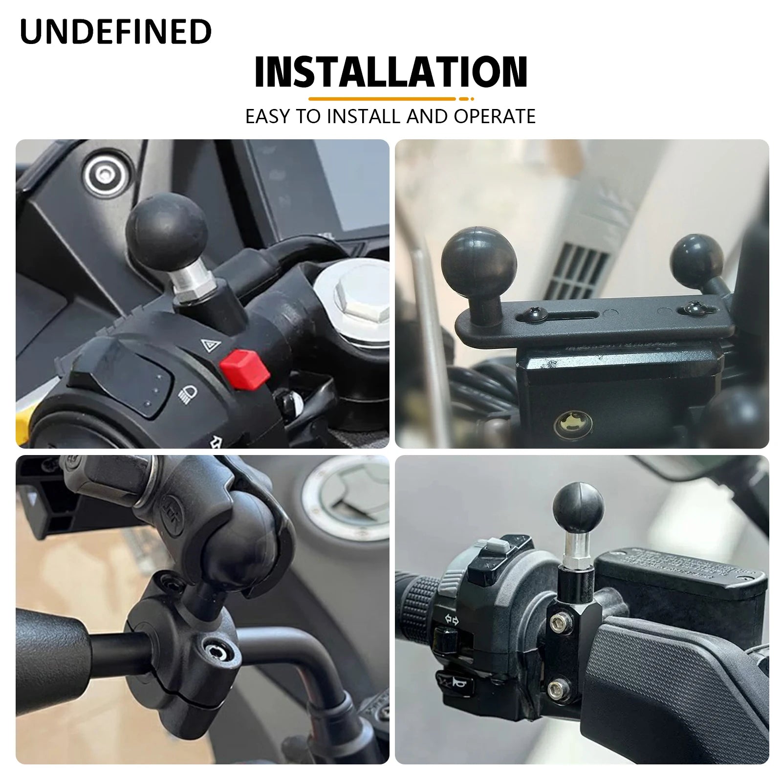 Ball Head Adapter Mount Base Motorcycle Handlebar Rearview Mirror Bracket for DJI GoPro Insta360 Action Camera Accessory