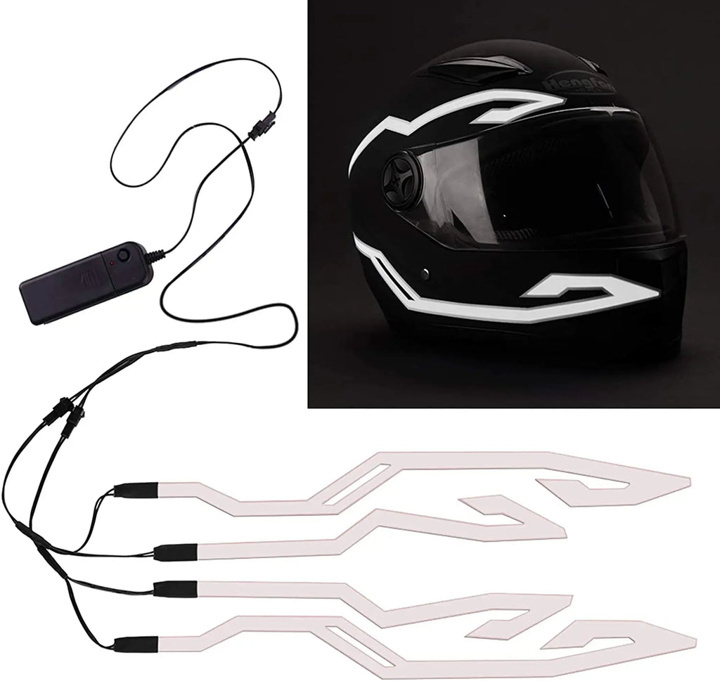 Motorcycle Helmet Light Night Riding Signal Helmet 4 in 1 EL Light 3 Mode Led Helmet Light Strip Decoration Accessories Kit