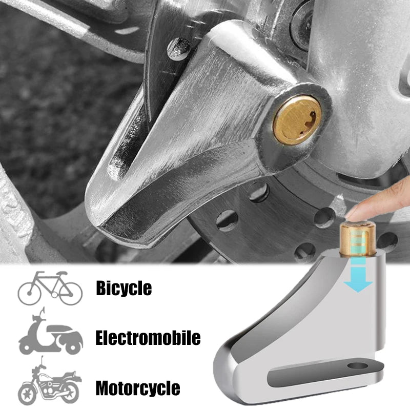 Universal Motorcycle Anti-theft Brake Disc Disk Lock Scooter Bike Wheel Steel Security Protection Portable Keyless Lock