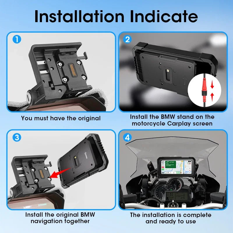 Jansite 6.25" For BMW GPS Navigation Wireless Carplay Android Auto IPX7 Waterproof For BMW R1200GS/ R1250GS/ R1300GS /S1000XR