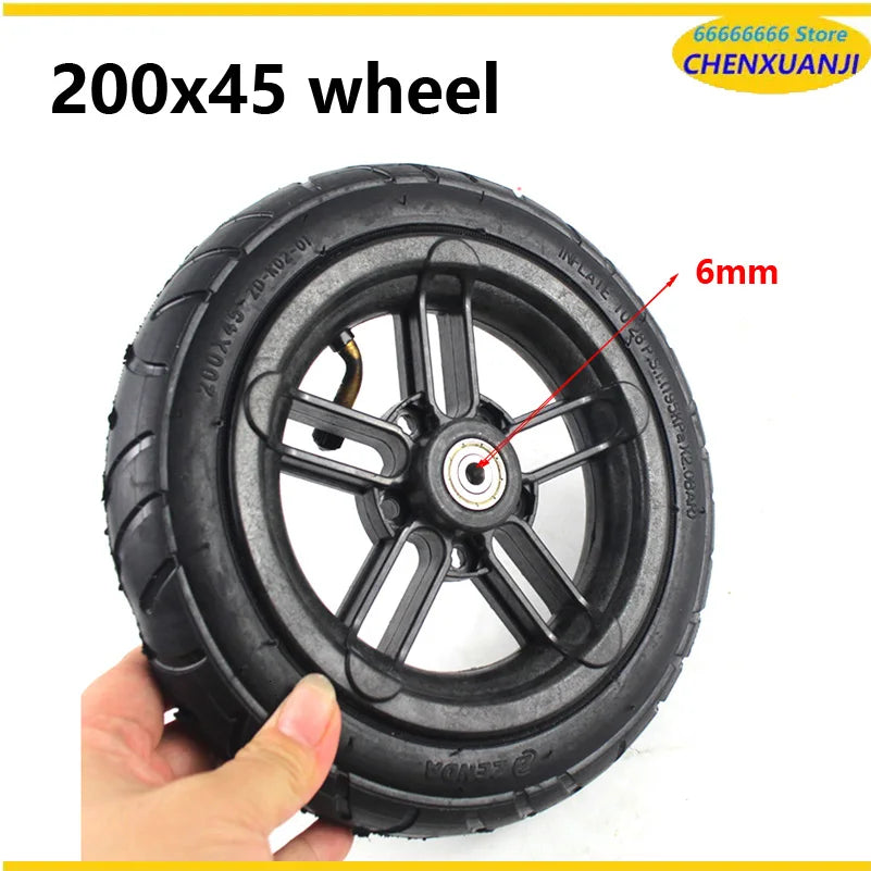 6mm 8mm 10mm inner hole Good quality wheel 200x45 wheel 8 inch Castor Wheel with Tyre & Tube motorcycle parts electric scooter