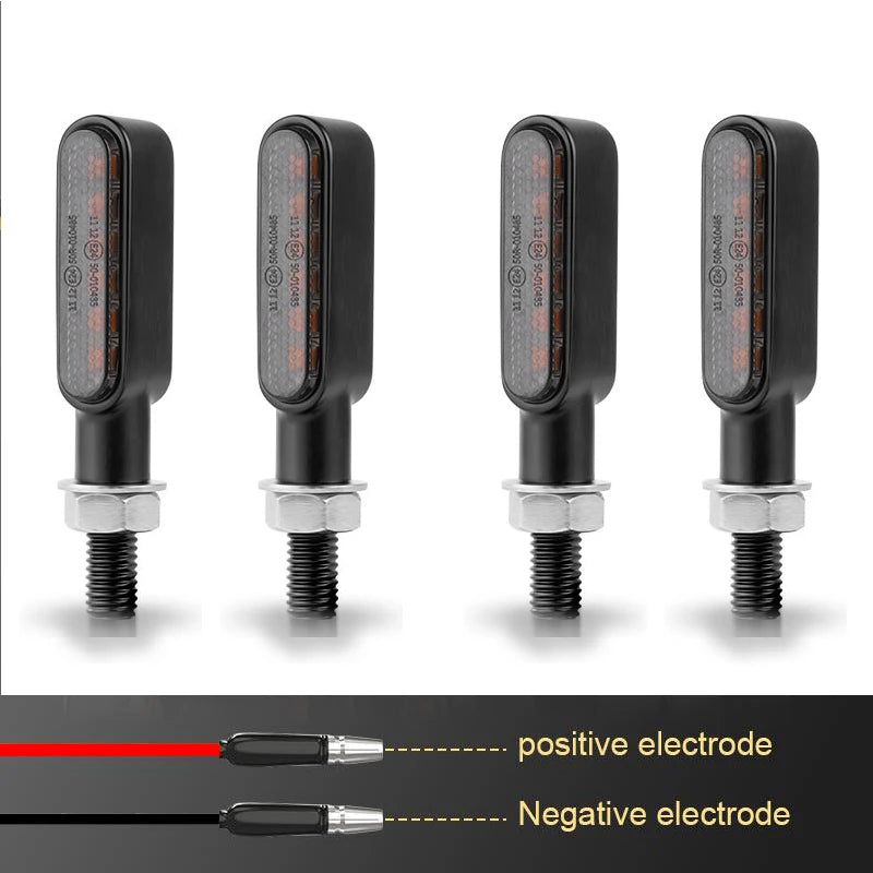 BLALION Mini Motorcycle LED Turn Signal Lights Amber Flashing Light Blinker Turn Signal Lamp 12V Moto Indicator Lamp Accessories