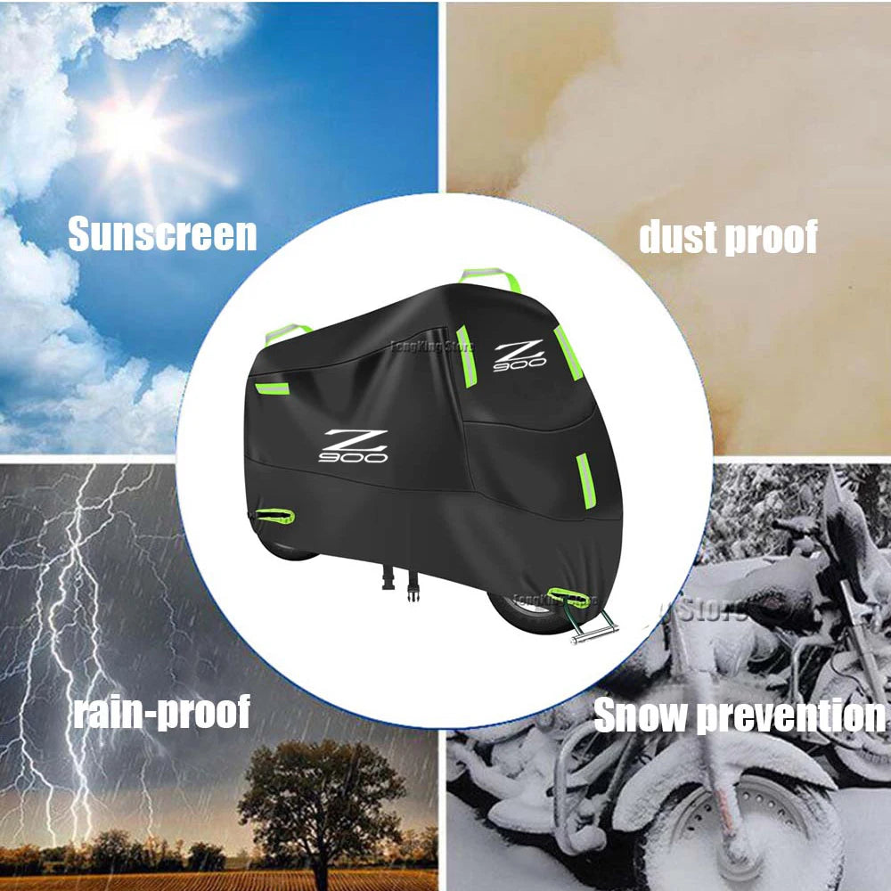 For Kawasaki Z900 Motorcycle Cover UV Protective Dustproof Snowproof Outdoors Rain Waterproof Cover
