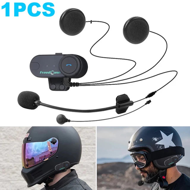 FreedConn Motorcycle Bluetooth Helmet Headset Moto 1000M Intercom Wireless FM Radio Motorbike Headphone Interphone Music Share