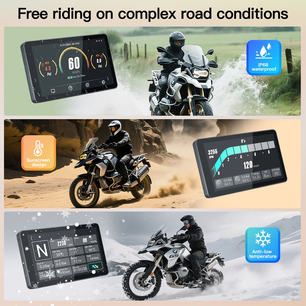 CARABC 6" MB6 Motorcycle Navigation Wireless Carplay Android Auto For BMW  R1300GS S1000 XRF750GS XR M1000 R1200GS R1250GS