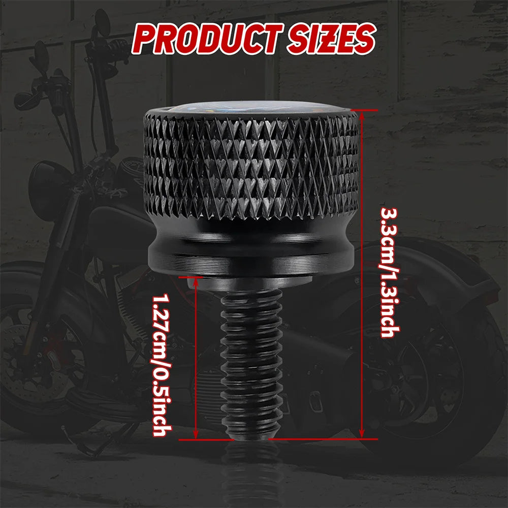Black Motorcycle Rear Seat Bolt Fender Bolt Screw 1/4"-20 Thread For Harley Sportster Dyna Softail Street Glide 1996-2015