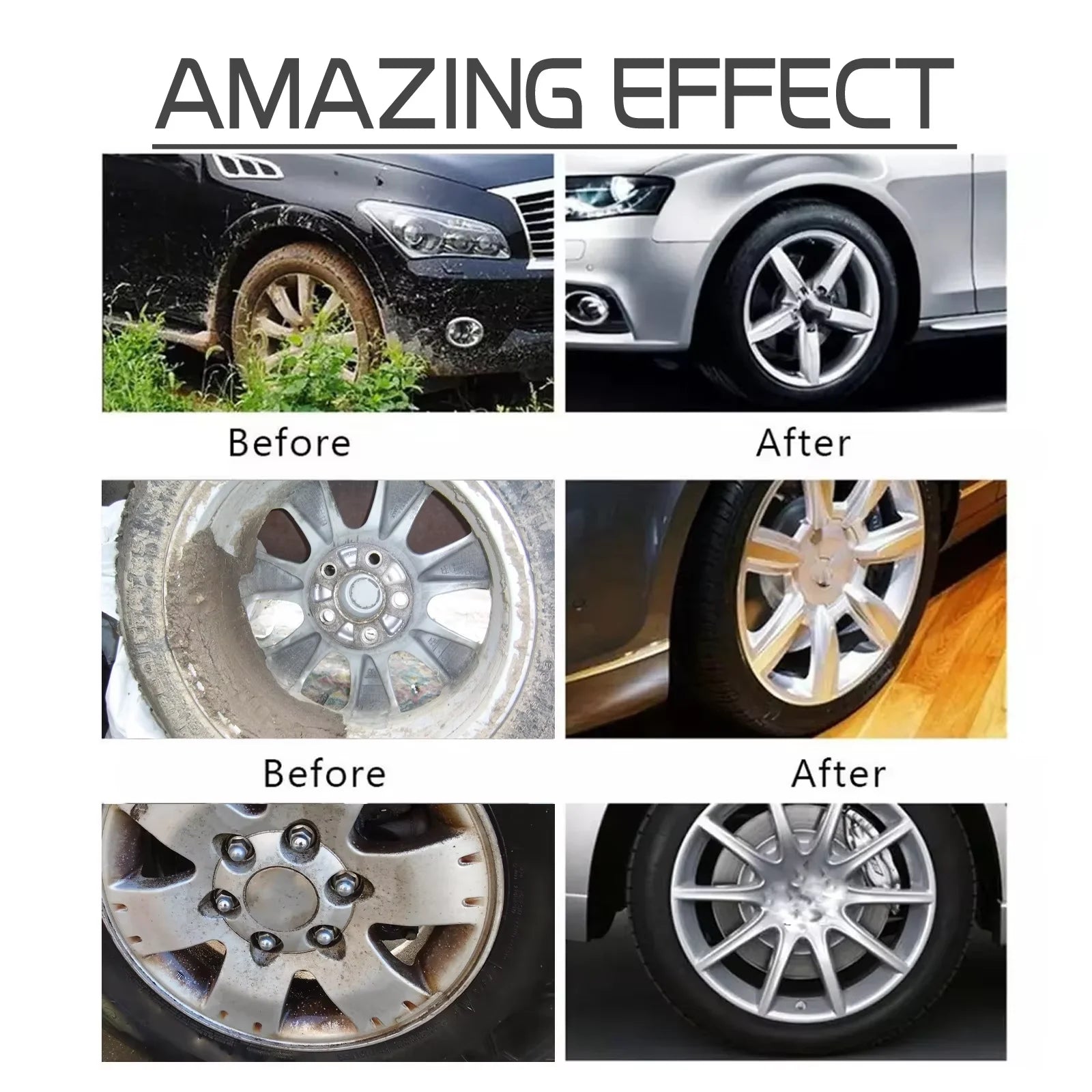 100ml Car Motorcycle Wheel Cleaner Spray Long Lasting Car Tire Brightener Tire Refurbishing Agent for Moto Detail Chemical Care