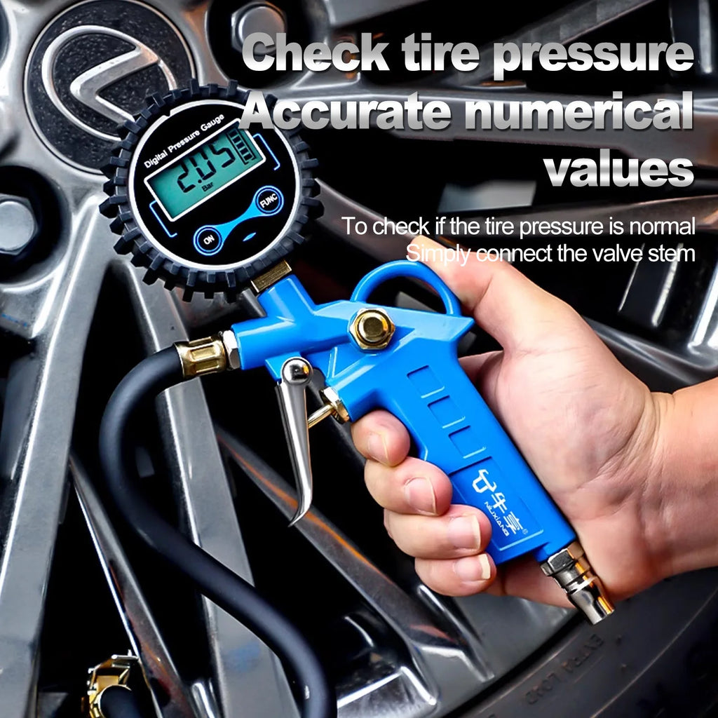 Inflator Hose With Tyre Tester Gauge Motorcycle TPMS Tire Pressure Monitor System Test Diagnostic Tool Car Accessories Universal