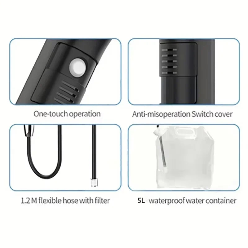 Portable Electric Bidet Sprayer Handheld with 2-Level Pressure Adjustment Rechargeable Personal Hygiene for Travel