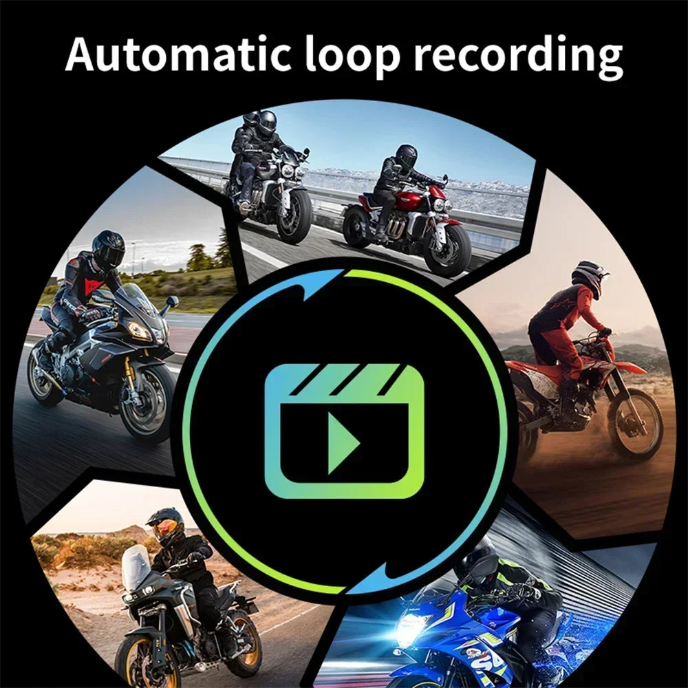 JIUYIN Motorcycle Dual 720p/1080P/2K DVR Waterproof Action Camera Recorder Front&Rearview Motorcycle Dash Cam WiFi Smart Connect