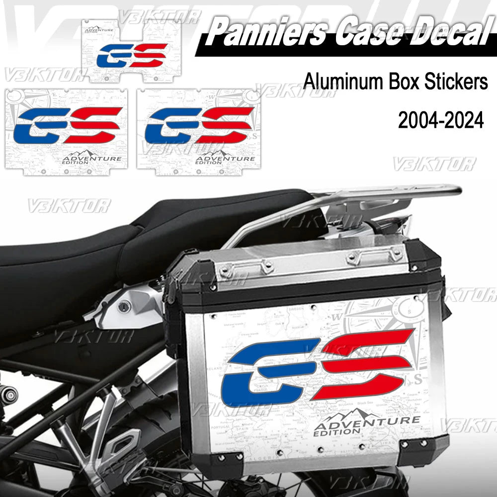 Motorcycle Aluminum Alloy Box Sticker Side SuitCases Decals For R1200GS R1250GS Adventure R 1200 1250 GS  ADV 2004-2024 2023