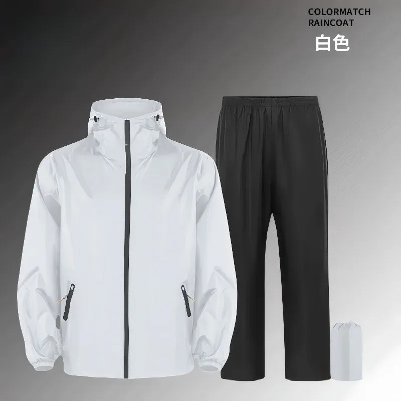 Raincoat Rain Pants Set Thin Men's  Women's Split Rainstorm-proof Cycling Motorcycle Electric Vehicle Impermeable Motociclista