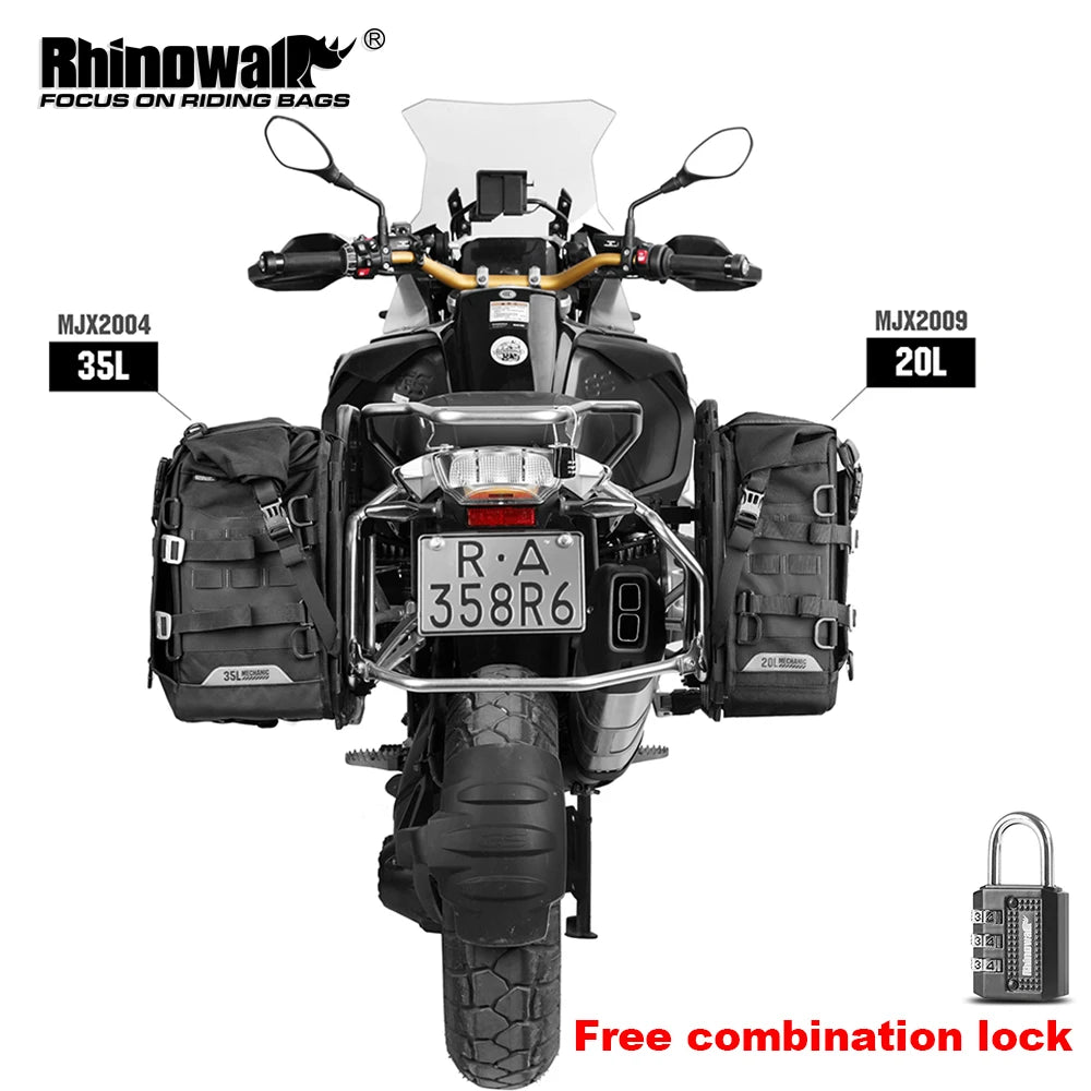 Rhinowalk Motorcycle Side Bag 20/35L Quick-Release Motorcycle Saddle Bag With Anti-Theft Lock Waterproof Inner Bag For BMW