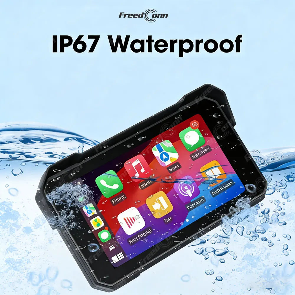 Freedconn Motorcycle Navigation Carplay Android Auto Moto Display Screen Portable Motobike Digital Dashboard Waterproof Monitor