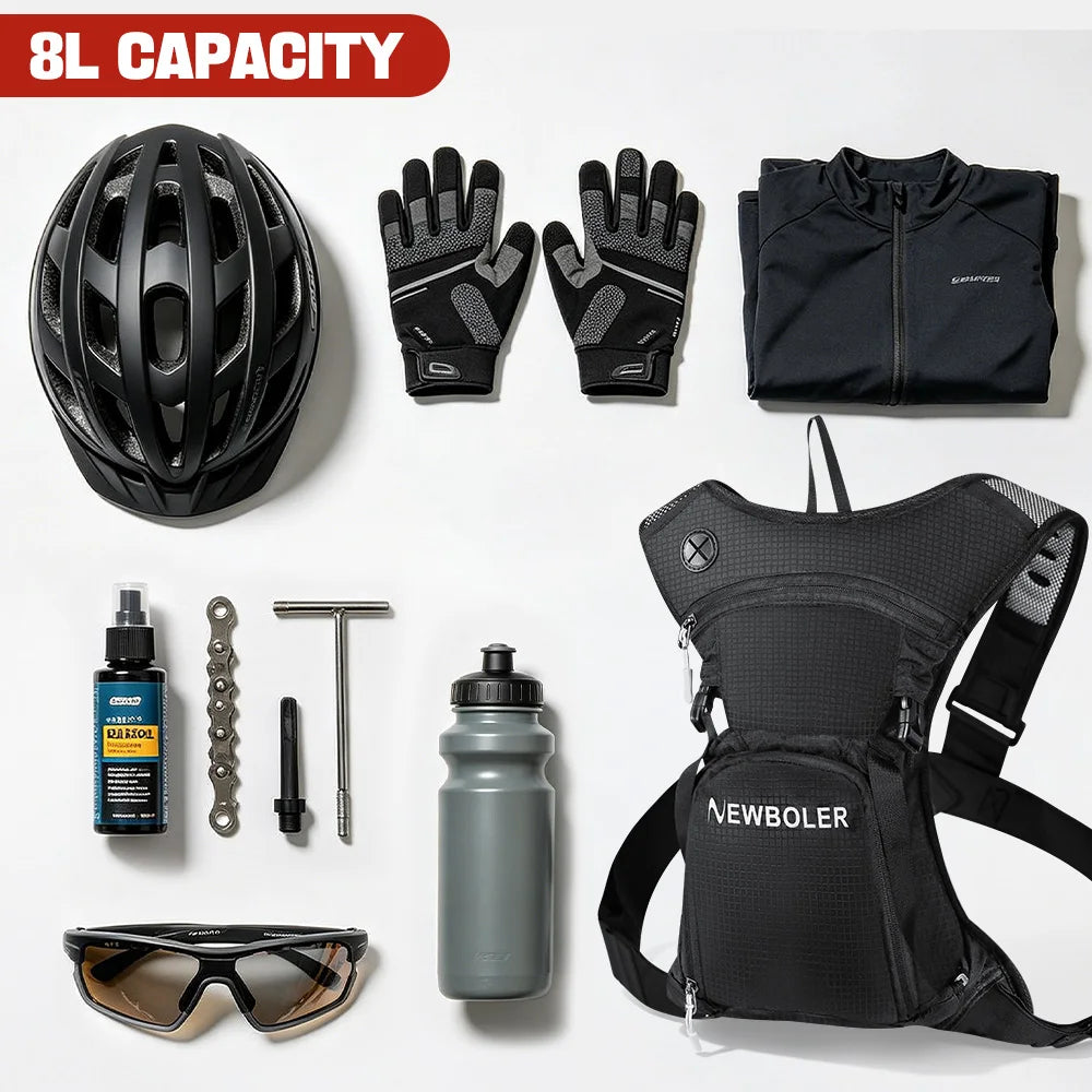 NEWBOLER 8L Motorcycle Cycling Hydration Pack MTB Off Road Motocross Water Backpack Sport Mountain Bike Water Bag