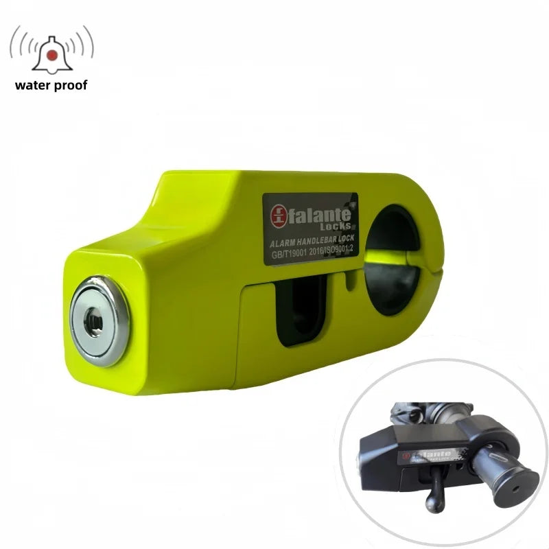 Falante 110db Anti-Theft Alarm Motorcycle Handlebar Lock Aluminum Alloy Brake Grip Lock Adjustable Bicycle Security Equipment