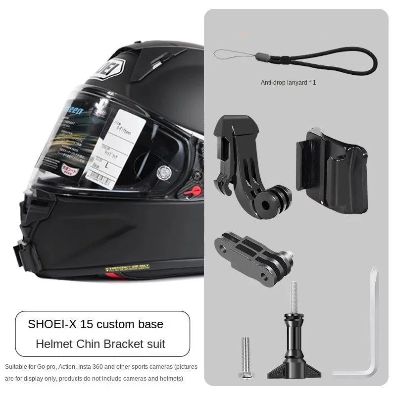 Premium Customized Motorcycle Helmet Aluminium Chin Action Camera Mounts for GoPro accessories for Shoei x14/z7/z8/air2/glamster