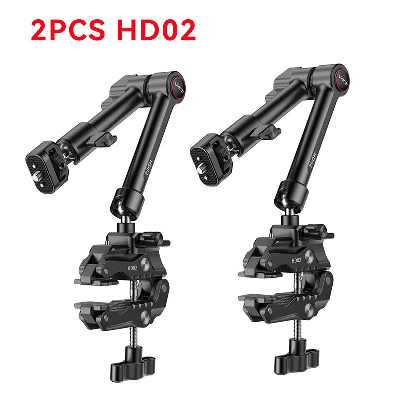 Ulanzi HD02 Quick Release Clamp Bracket Magic Arm Super Clamp with 360° Mini Ball Head 1/4 Screw Clip for SLR Camera Gopro Phone