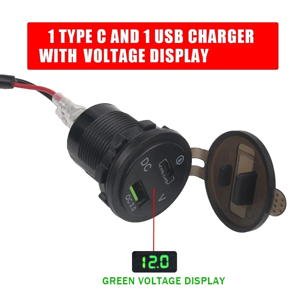 Motorcycle Accessories For Benelli TRK502 TRK502X TRK 502 X TRK 502X Dual USB Quick Charger Adapter Type C Power Plug Socket
