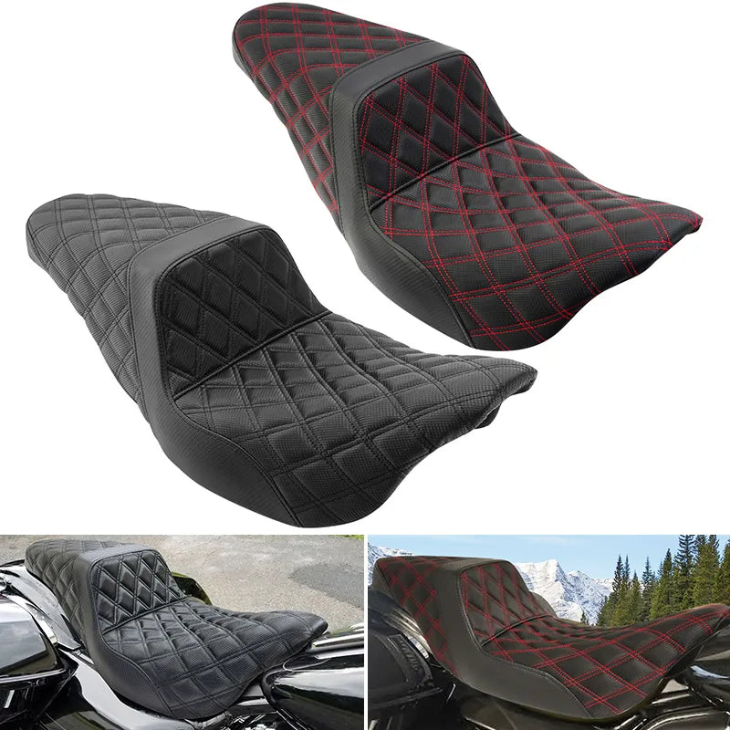 Motorcycle Drive Passenger Two-up Seat For Harley Touring Electra Glide Street Glide Road Glide Road King CVO 2009-2023