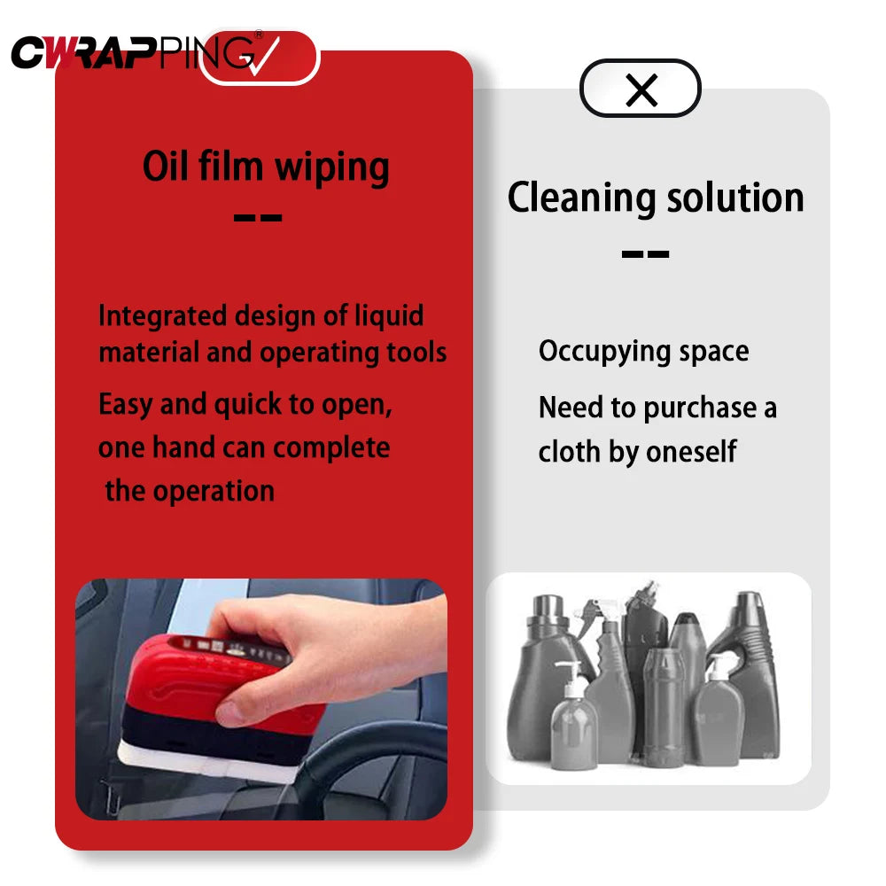 Motorcycle Rearview Mirror Glass Cleaning Brush Oil Film Remover Glass Front Dashboard Side Window Rearview Mirror Clean Agent