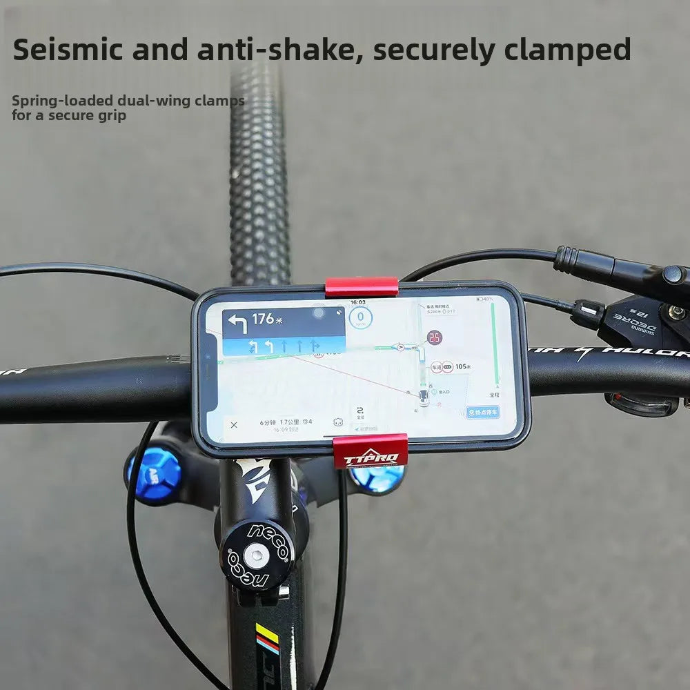 TTPRO 4.7-6.8 Inch Bike Phone Mount, Shockproof 360° Rotatable Universal Phone Holder for E-bike Motorcycle Cycling