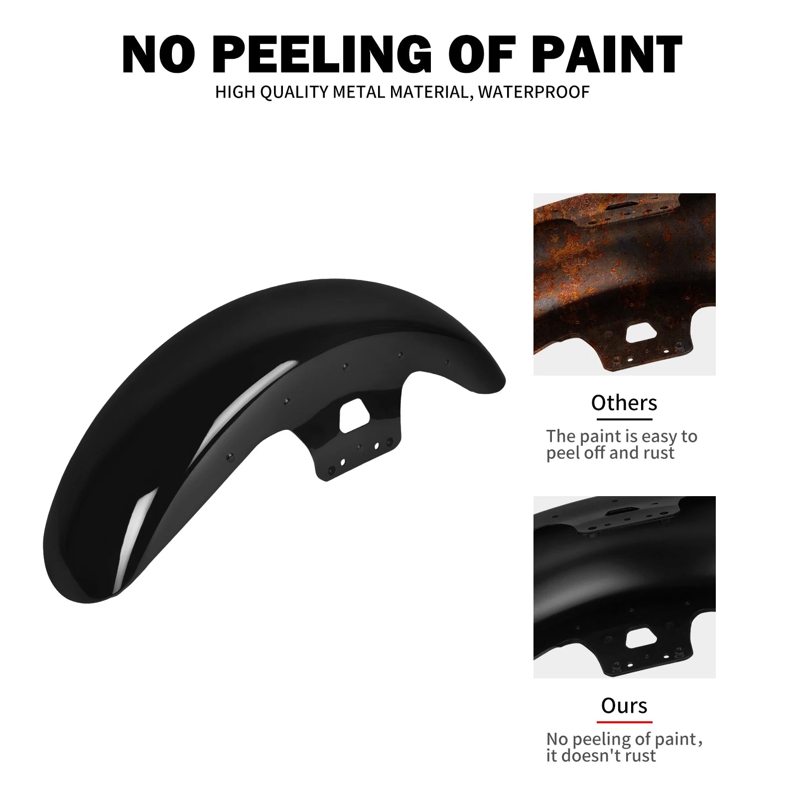 MACTIONS Motorcycle 19" Front Fender Mudguard Cover Iron Wrap Wheels For Harley Touring Road King Electra Street Glide 2014-2023
