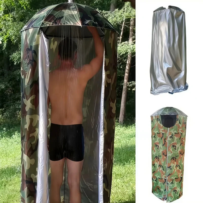 Quick Pop Up Shower Tent Camping Toilet Privacy Shelter Outdoor Changing Room Dome Instant Foldable Silver Coated Single Layer