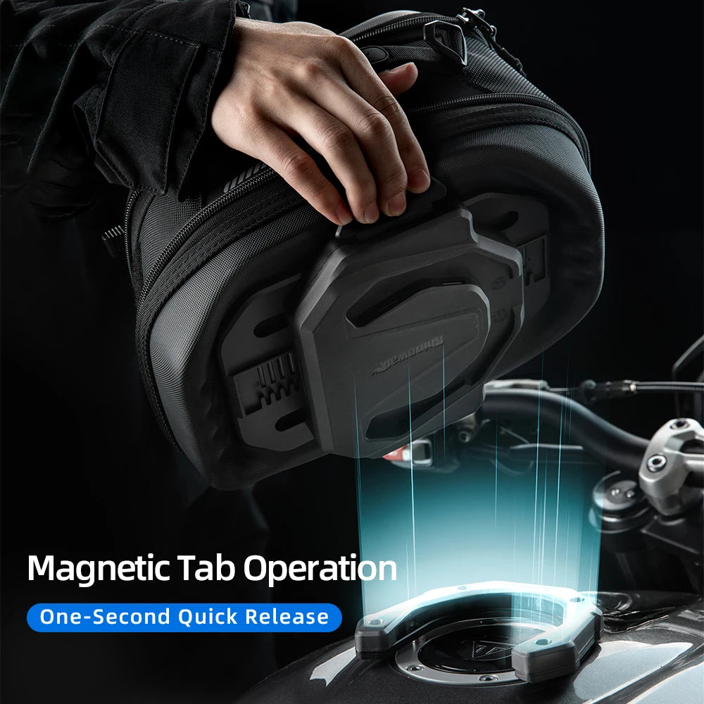 Rhinowalk Motorcycle Magnetic Tank Bag 6.5L Waterproof Dry Quick Release Bag for BMW KTM Honda Install Base Sold Separately