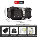 25L Motorcycle Top Case Aluminum Motorcycle Trunk Top Box Luggage Electronic Vehical Storage Box