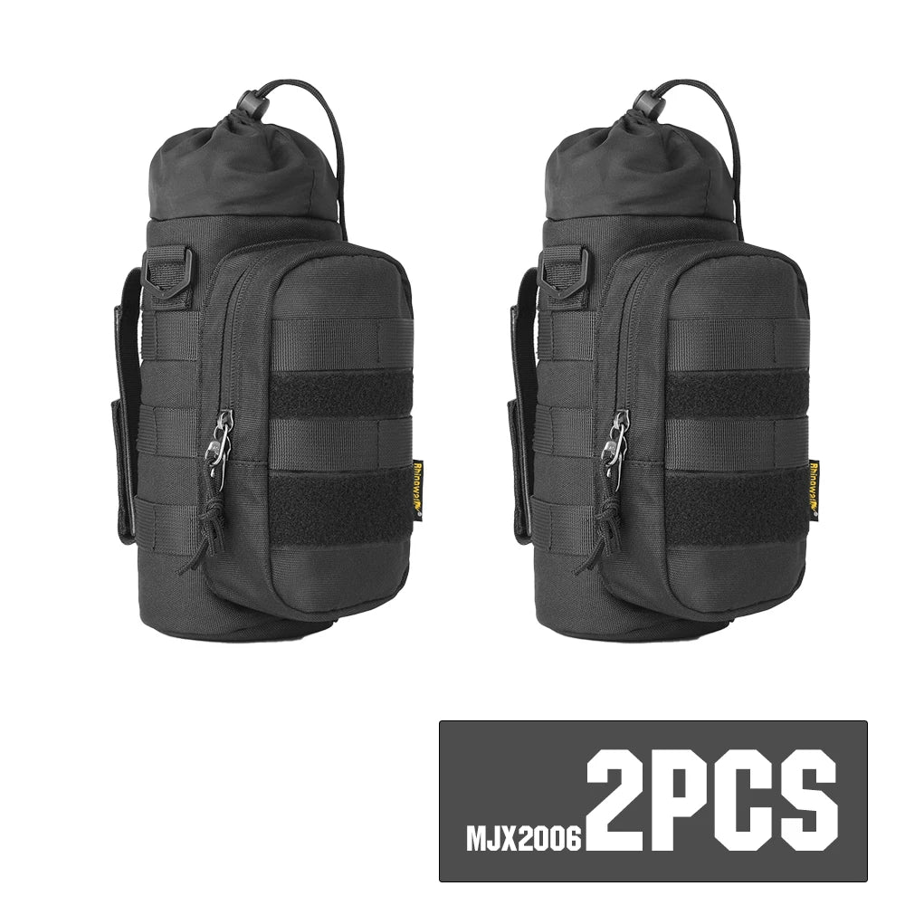 Rhinowalk Motorcycle Bottle Bag Motor Insulated Kettle Bag Quick Release Water Cup Holder With MOLLE System On Motorbike Bag