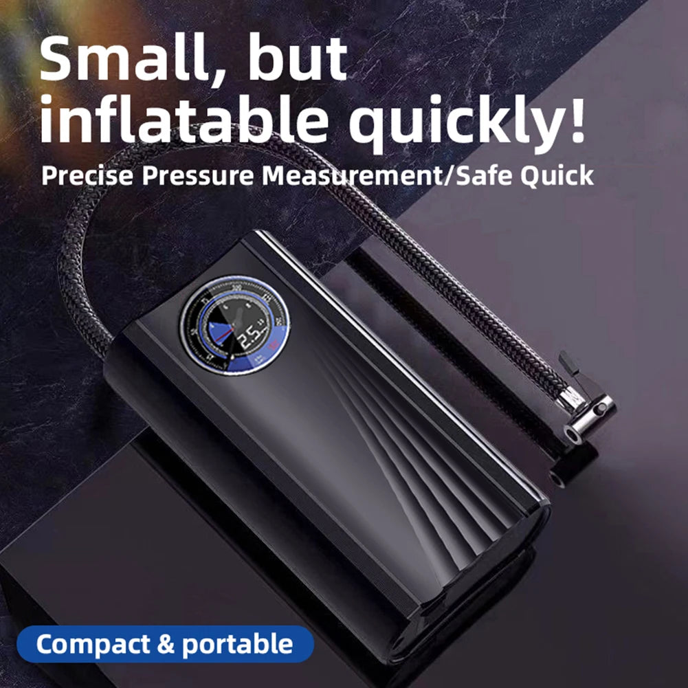 120W Air Pump Tire Inflator 12V Portable Compressor Digital Cordless Car Tyre Inflator Quick Inflating for Motorcycle Car Bike