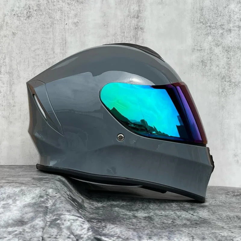 018-Full Face Motorcycle Helmet Unisex All Season, DOT Safety Certified ABS Shell, Shockproof Breathable Adult Motorbike Gear