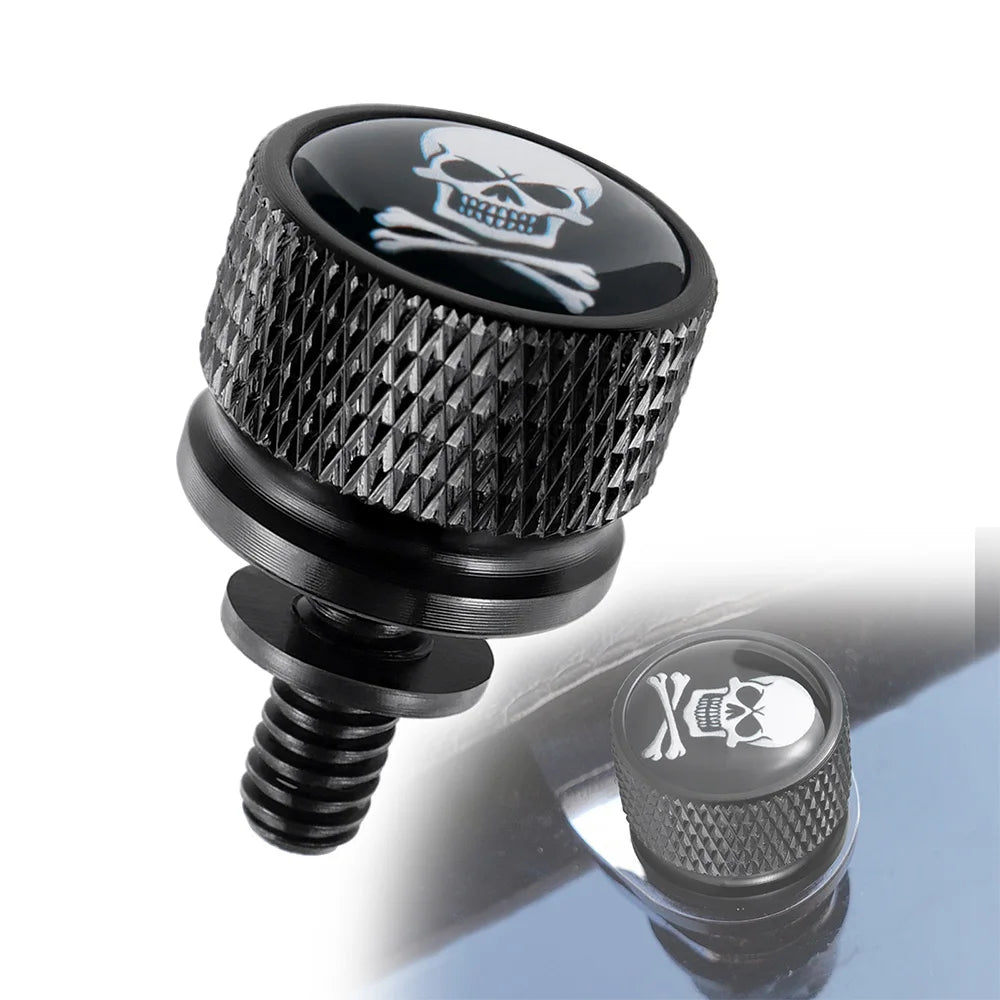 Black Motorcycle Rear Seat Bolt Fender Bolt Screw 1/4"-20 Thread For Harley Sportster Dyna Softail Street Glide 1996-2015