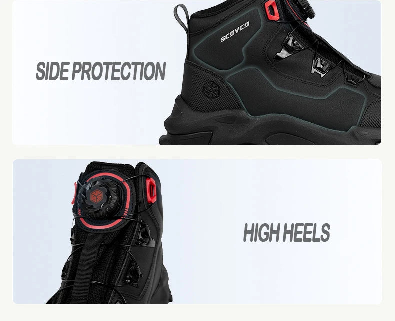 SCOYCO Men's Motorcycle Boots Waterproof Protective Ankle Boots for ATV Motorcross Dirt Bike Riding