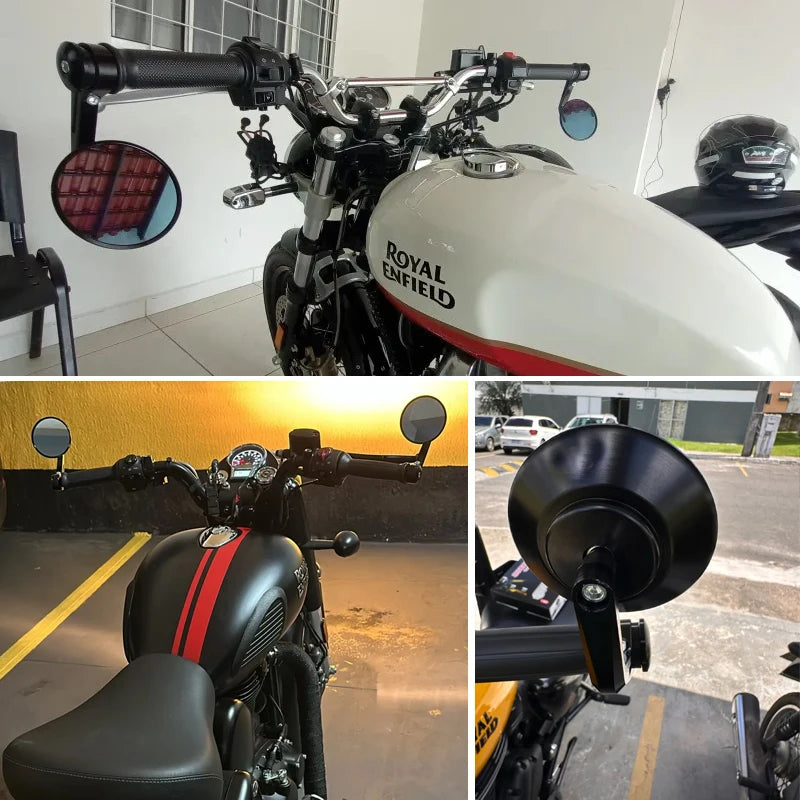 For Royal Enfield Super Meteor 650 CNC Aluminum Motorcycle Bar End Mirror Universal Rear view Mirrors 7/8" 22mm Accessories