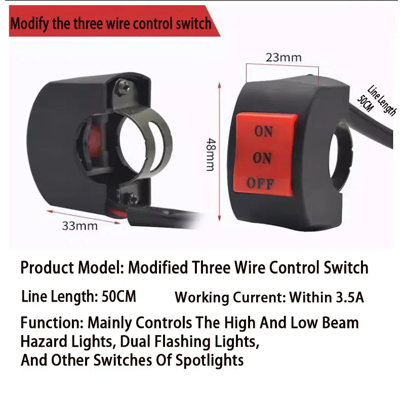Motorcycle Parts Modification Handlebar Switch, Spotlight Waterproof Switch, High And Low Beam Switch Electronics Accessories