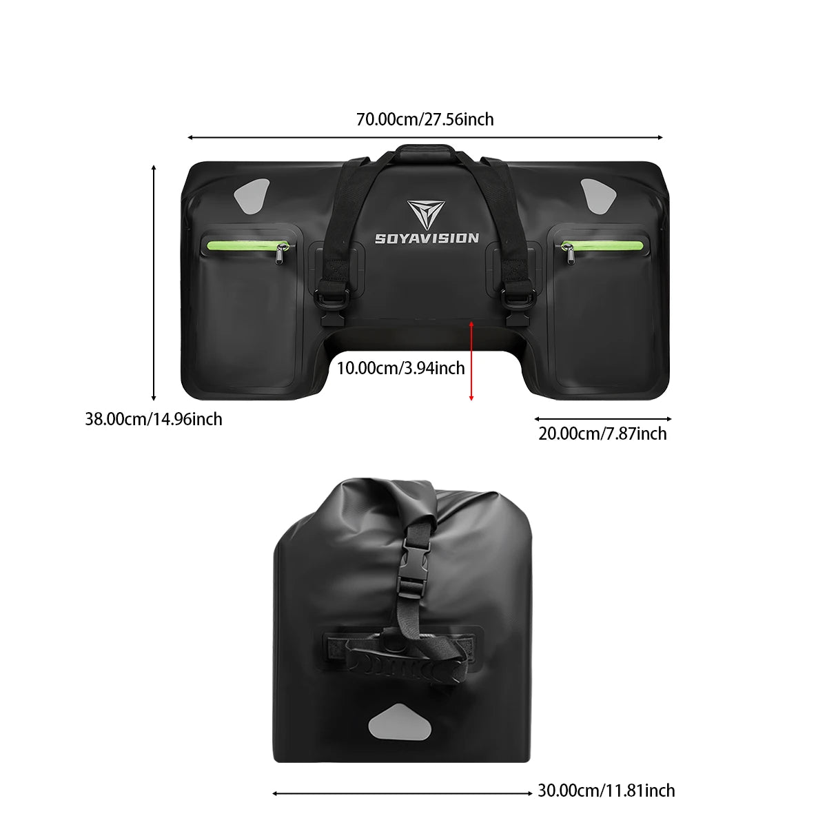 SOYAVISION Dry Motorcycle Tail Bag 80L/50L Waterproof PVC Motor Back Seat Luggage for Travel,Sport Touring & Adventure Riding