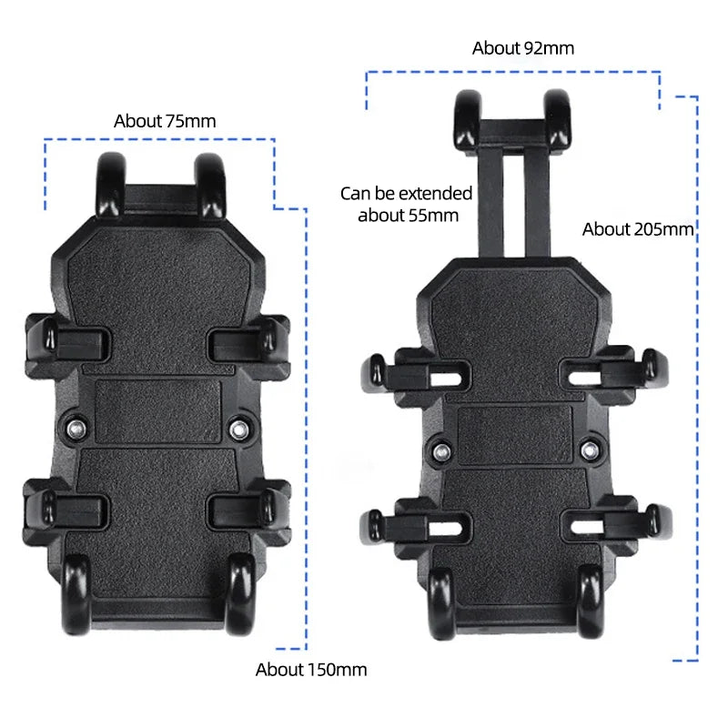 Universal Motorcycle Bike Phone Holder Aluminum Bicycle Riding Handlebar Clamp Rearview Mirror Navigation Bracket GPS Shockproof