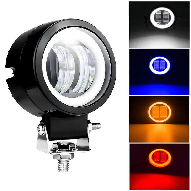 20W Round Wrangler Car Work Light with Aperture Off road Vehicle Modified Spotlight Motorcycle Light